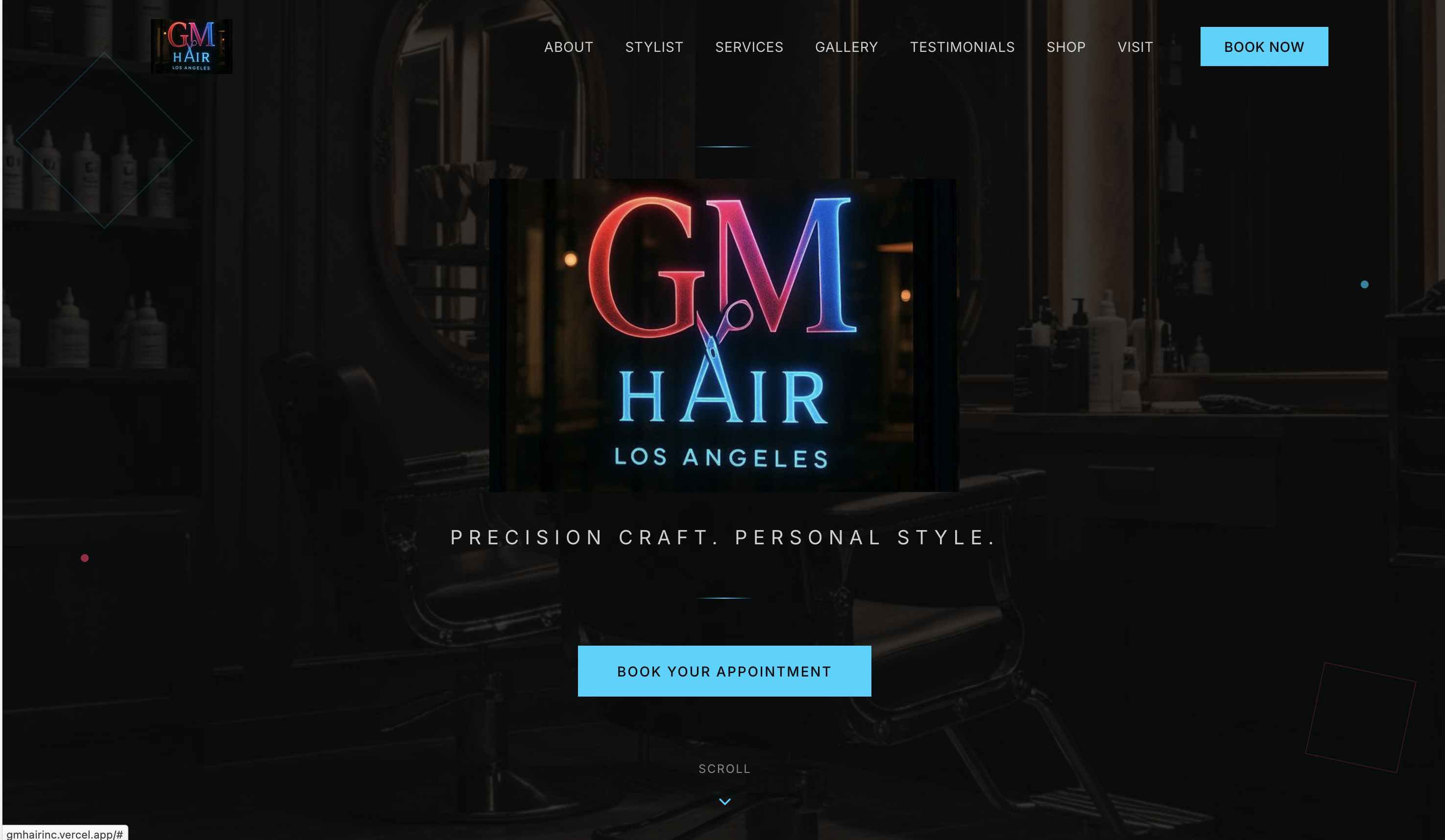 GM Hair Inc website screenshot